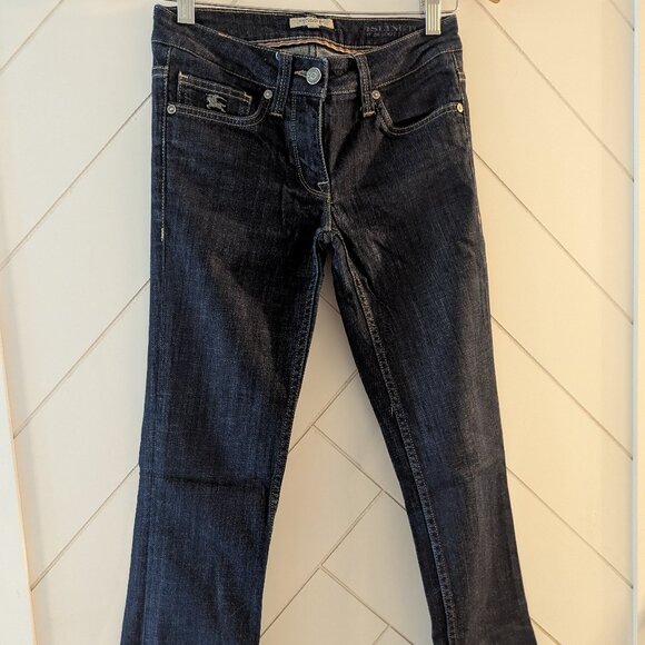 Vintage 90s Burberry Brit Islington Bootcut Jeans Size 26 Dark Wash - Picture 1 of 6